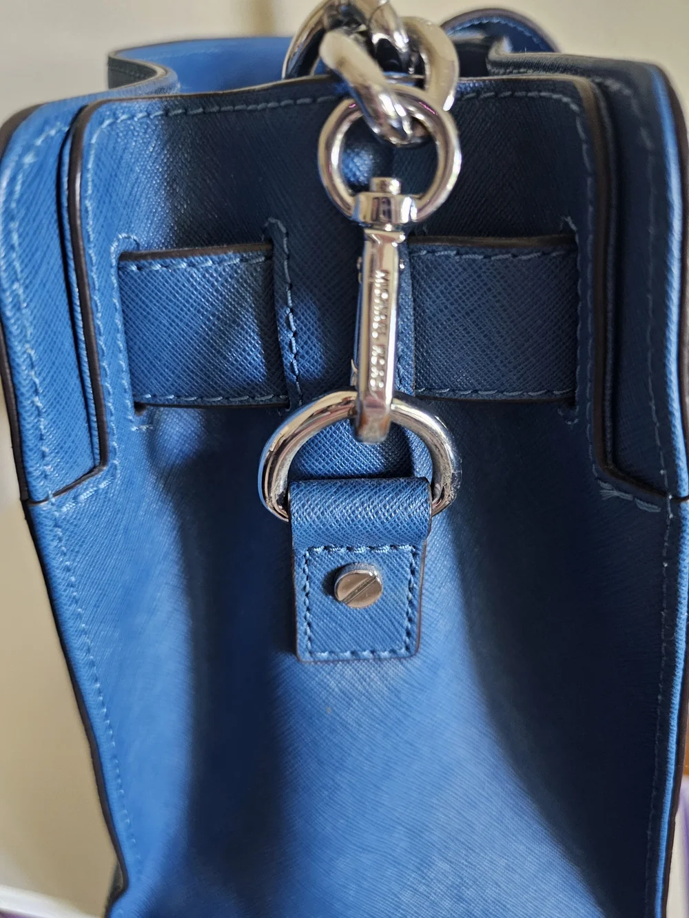 Michael Kors Royal Blue Saffiano Satchel with Gold Hardware - Picture 7 of 10